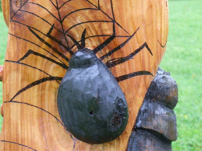 Handcarved Wooden Bug Totem Pole