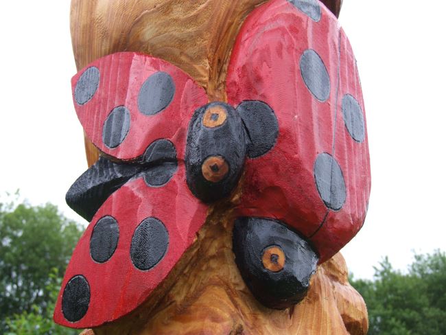 Handcarved Wooden Bug Totem Pole
