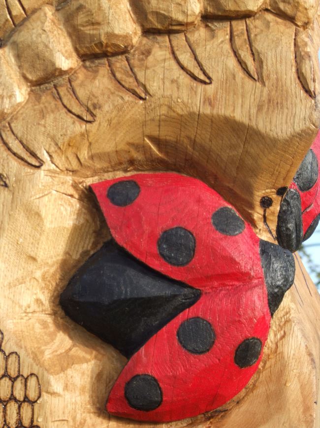 Handcarved Wooden Bug Totem Pole