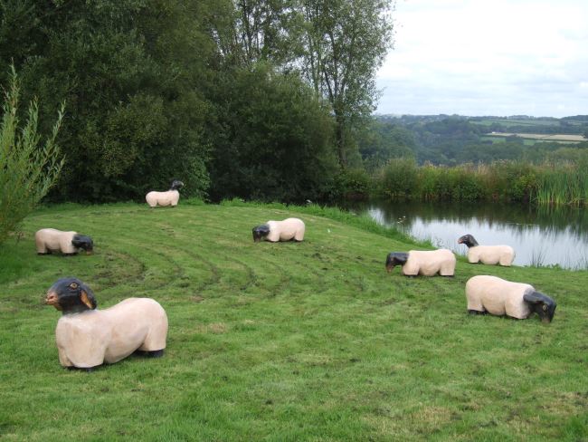 Wooden Life LIke Sheep Sculpture