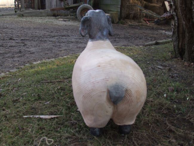 Wooden Life LIke Sheep Sculpture