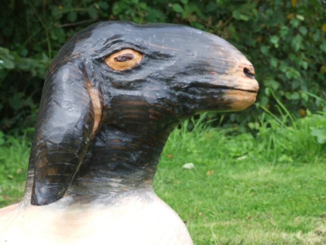 Wooden Life LIke Sheep Sculpture