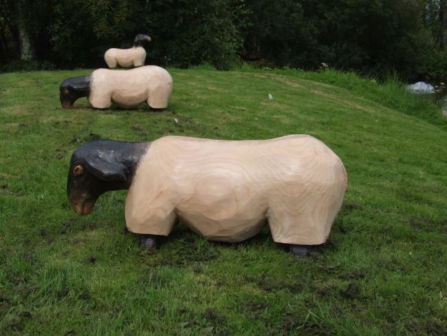 Wooden Life LIke Sheep Sculpture