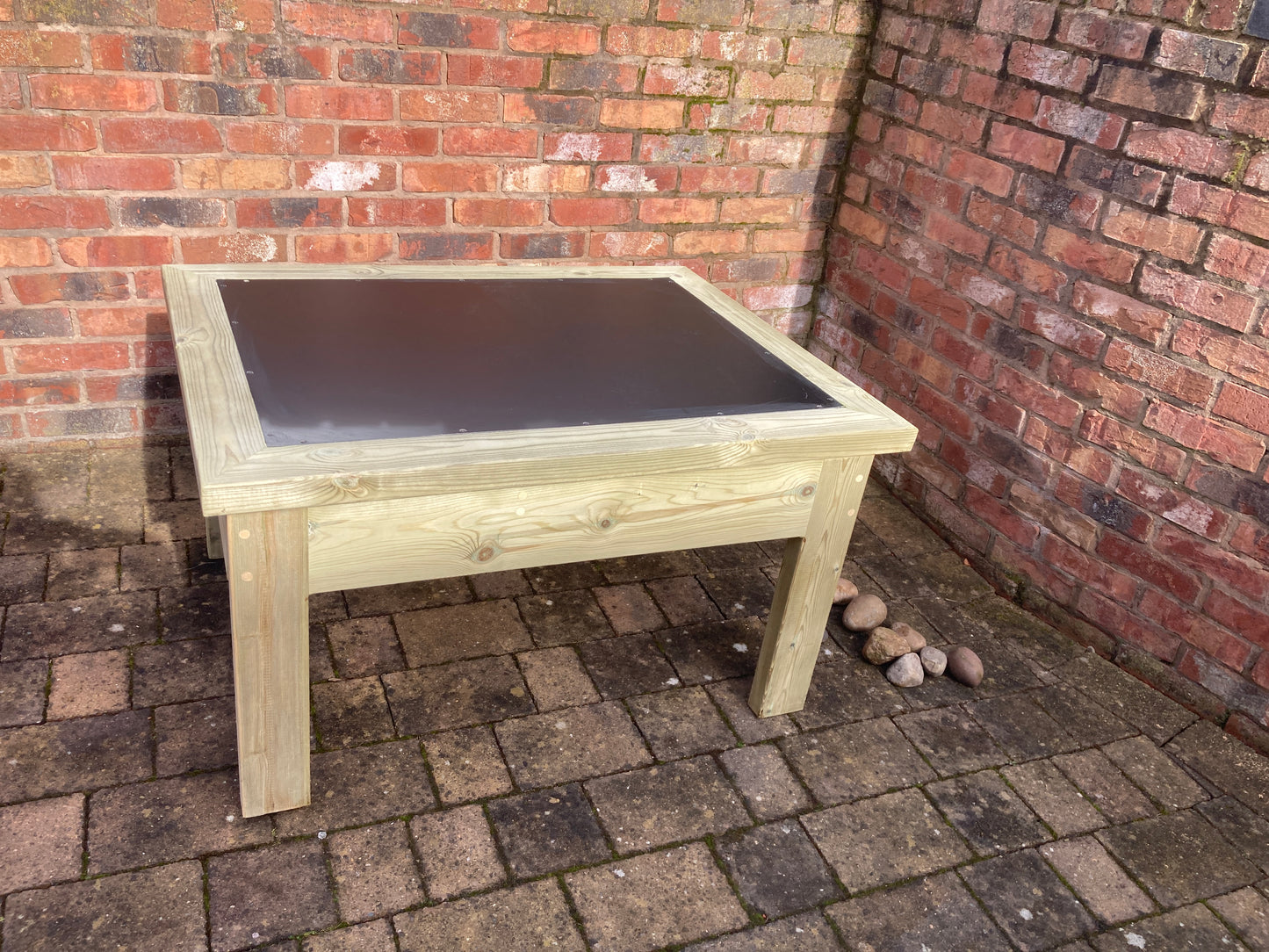 Outdoor Play Sand Table with Storage Trays and Chalkboard Lid