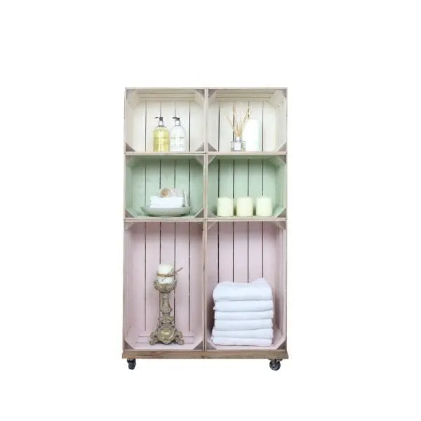 Mobile Crate Display Unit - Pastel Colour Burst