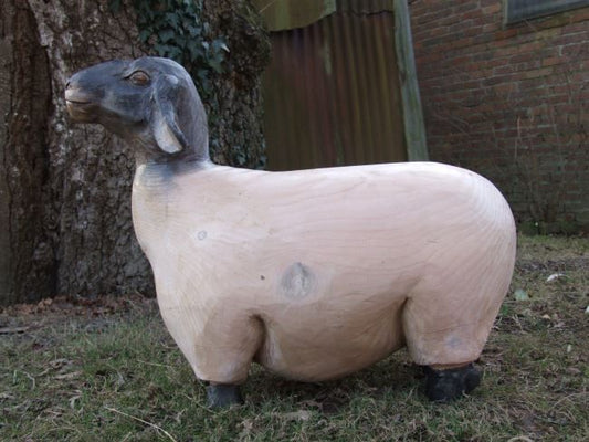 Wooden Life LIke Sheep Sculpture