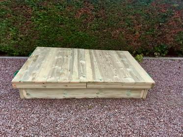 Large Wooden Sandpit with Sliding Lid
