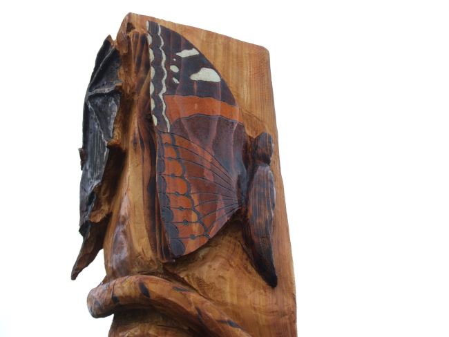 Handcarved Wooden Bug Totem Pole