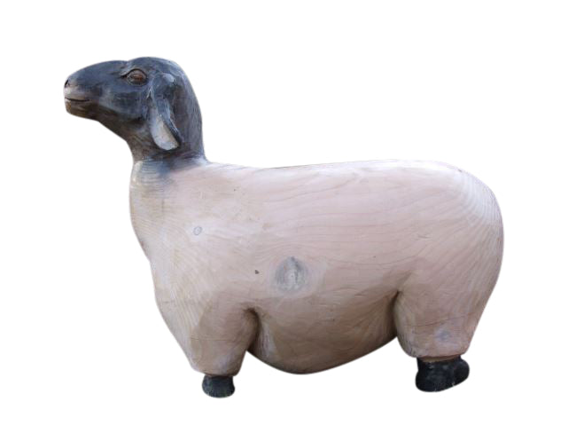 Wooden Life LIke Sheep Sculpture