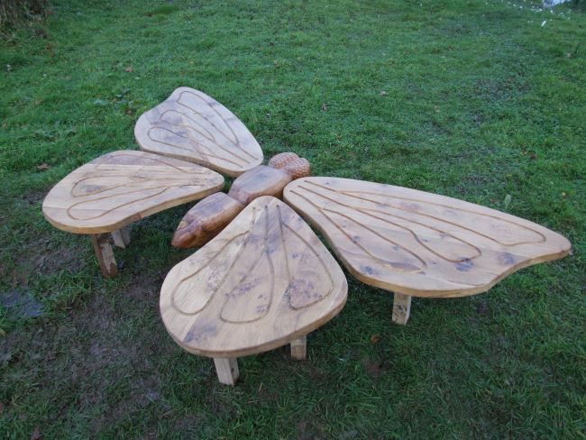 Wooden Butterfly Playground  Sculpture