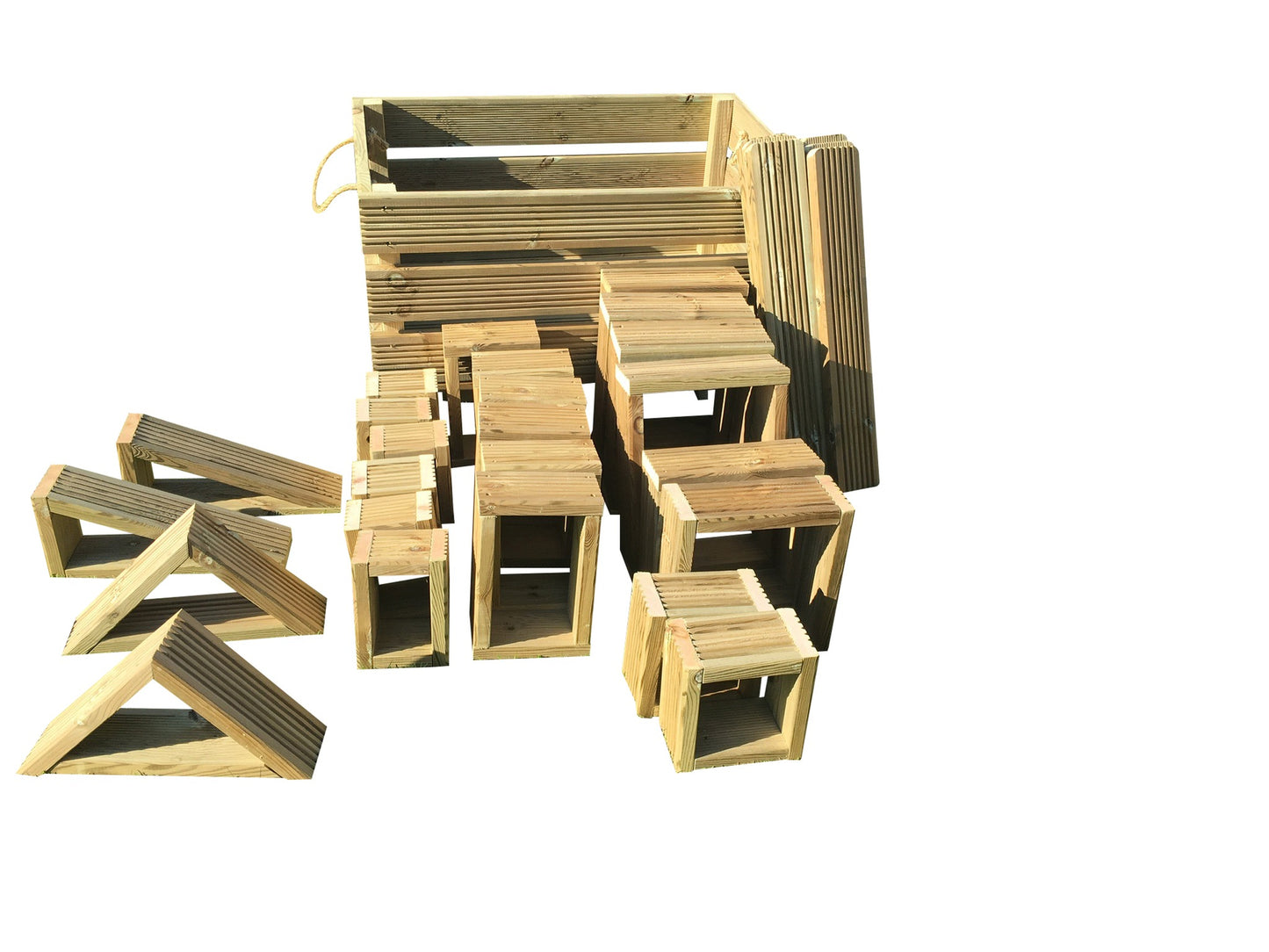 Large Wooden Blocks  With Trolley