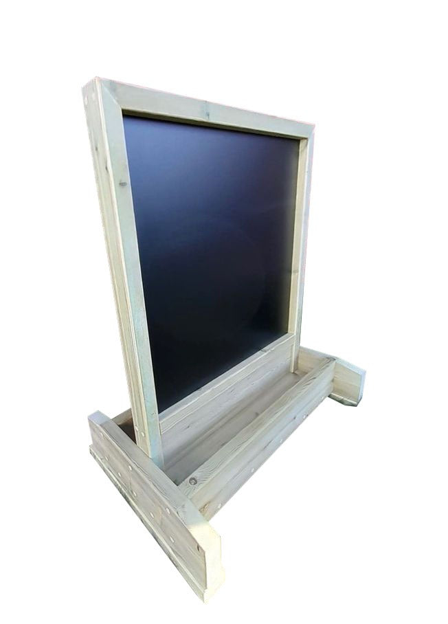 Wooden Outdoor Chalkboard Easel on a White Background