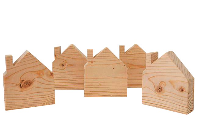 Wooden Small World Houses