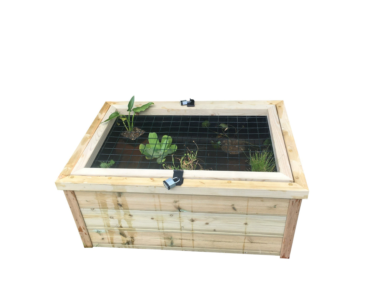 Wooden Pond With Lockable Lid